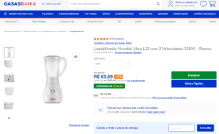 Liquidificador da Mondial Ultra L25 - R$ 63,99