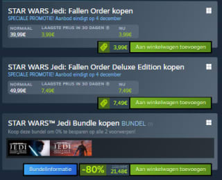 90% korting op STAR WARS Jedi: Fallen Order via Steam
