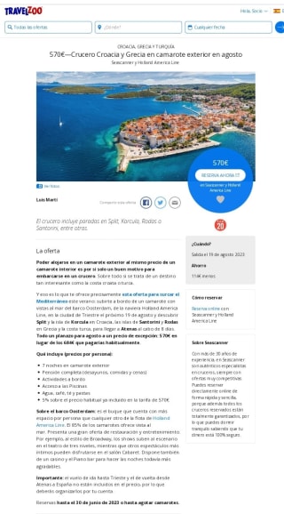 Crucero Croacia y Grecia 8 dias en Agosto por 570€ por persona.