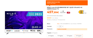 Smart TV Nilait Luxe NI-65UB8001SE 4K Ultra HD 65" por 457.99€