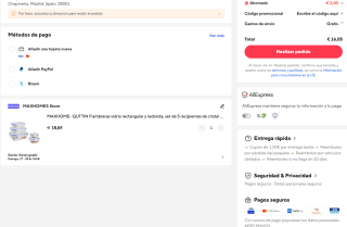 Set de 5 fiambreras de vidrio MAXHOME QUTTIN por solo 16,05€