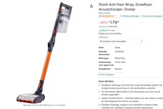 Shark IZ201EU - Draadloze Steelstofzuiger met Anti Hair Wrap Technologie voor €179 bij Amazon