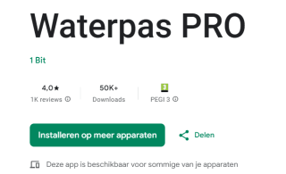 Gratis waterpas pro app voor Android