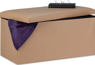 Puff Taburete Plegable de Almacenaje Otomano con Tapa por 15,17€ (cuenta nueva por 9,10€)