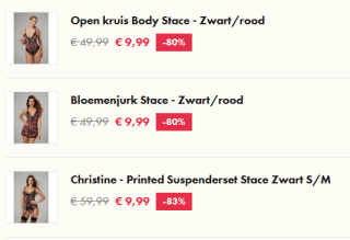 Geborduurde Body Poppy -Zwart/rood voor €6,99 bij EasyToys