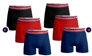 6x Muchachomalo Boxershort Solid voor €34,95 bij Ibood
