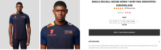 Red Bull Racing 2023 Max Verstappen coureurs-T-shirt voor €20 bij Castore shop