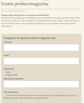 Gratis probeermagazine Klessebasjes (alleen voor iemand uit je omgeving met dementie)
