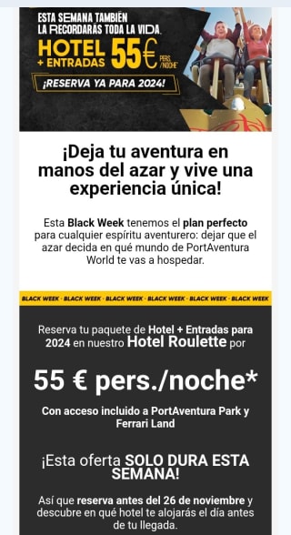 PortAventura Hotel + Entradas por 55€.