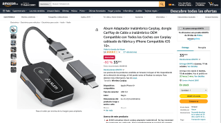 Adaptador inalámbrico Carplay por 35,99€