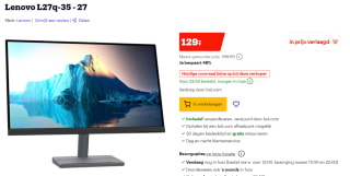 Lenovo L27q-35 - 27" monitor voor €129 bij Bol.com