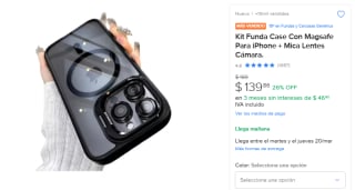 Kit Funda con Magsafe para iPhone + Mica Lentes $140 | Descuento Mercado Libre