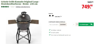 Grizzly Grills Kamado Original Large (46 cm doorsnede) voor €749 bij Welkoop