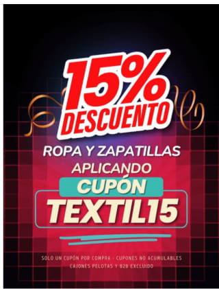 15% dto extra en ropa y zapatillas desde tienda padelpoint