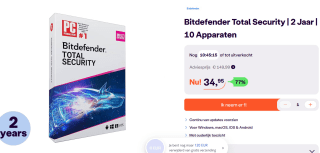 Bitdefender Total Security 2025 | 10 Apparaten - 2 jaar voor €34,95 bij ibood