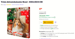 Trixie Adventskalender Hond 2023 voor €1,99 bij Bol.com
