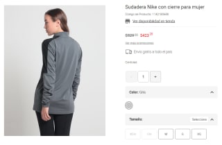 Sudadera Nike con Cierre por $423 en Liverpool
