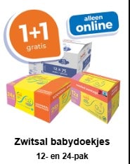 1+1 gratis op Zwitsal babydoekjes bij Trekpleister