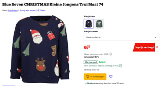 Blue Seven jongens kersttrui voor €6,27 bij Bol