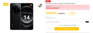 Xiaomi 14 Ultra 5G 16GB/512GB por 999€
