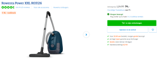 Rowenta Power XXL RO3126 voor €69 na cashback bij Coolblue