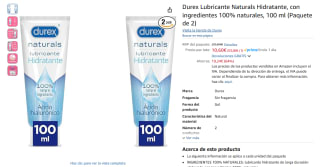 2 Durex Lubricante Naturals Hidratante, 100 ml por 10,60€