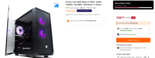 Ordenador PcCom Lite AMD Ryzen 5 5500 / 16GB / 1TBSSD / RX 6600 + Windows 11 Home por 729€