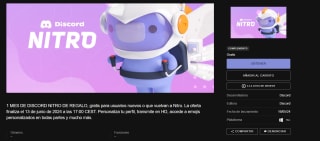 Discord Nitro desde Epic Games gratis un mes