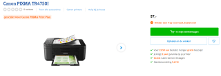 Canon PIXMA TR4750I 4-in-1 printer printer voor €57 bij Coolblue