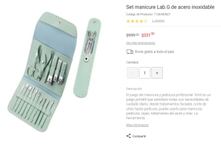 Set Manicure Lab.G Acero Inoxidable por $331 en Liverpool