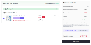 Pack 3 BRITA Filtro On Tap V por 36,31€