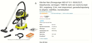 Kärcher WD 6 P S V-30/6/22/T nat- en droogzuiger voor €189 bij Amazon