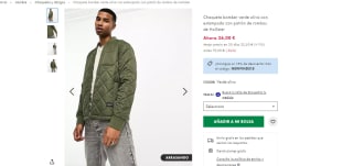 Chaqueta Hollister bomber verde oliva por solo 28.80€