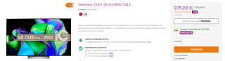 Televisor OLED LG OLED55C34LA por 955€