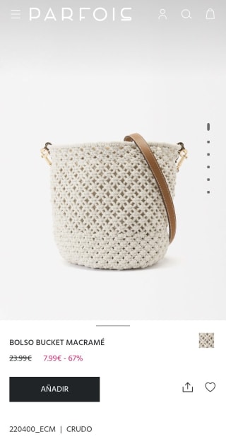 Bolso Bucket Macramé por 7,99€.