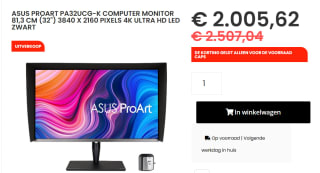 ASUS ProArt PA32UCG-K 32" monitor 4K Ultra HD LED voor €2.005,62 bij Caps