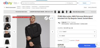 PUMA Mercedes-AMG Petronas Men's Full Zip Hoodie - £29