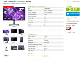 Cooler Master GM27-FQS voor €249,90 bij Megekko