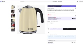 Hervidor de agua Electrico Russell Hobbs 1.7 litros por solo 30.15€ (Nuevos usuarios 18,09€)