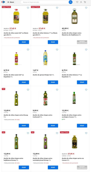 Las Mejores Ofertas en Aceite desde Carrefour.