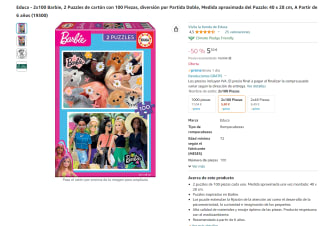 Recopilación de puzzles marca Educa 2x100 piezas por 5,50€