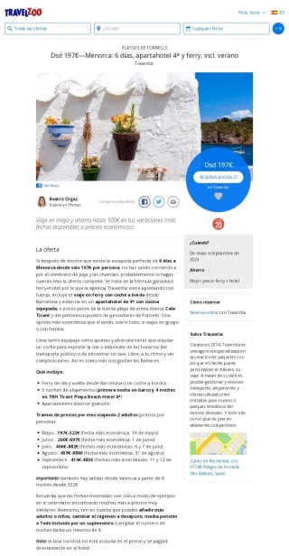 Menores 6 días Apartahotel 4* + Ferry desde 197€ por persona.