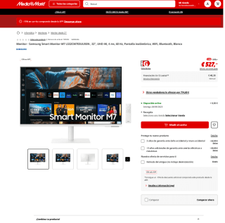 Samsung Smart Monitor M7 M70C LS32CM703UUXEN 32a UHD 4K por solo 447,95€