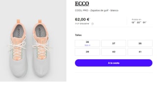 Zapatos de Golf para Mujer ECCO COOL PRO GTX por 62€