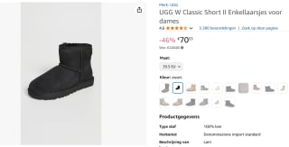 UGG Classic Short II Black voor €70,53 bij Amazon België