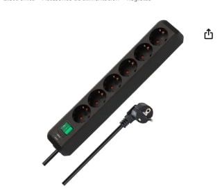 Regleta Eco-Line con interruptor 6 tomas 1,5m por 8,53€