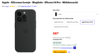 Apple - Siliconen hoesje - MagSafe - iPhone 14 Pro - Middernacht voor €29,36 bij Bol
