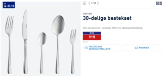 30-delige bestekset voor €19,95 bij de Aldi