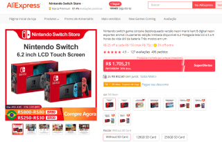 Console da Nintendo, modelo Switch Animal Crossing - R$ 1.705,21
