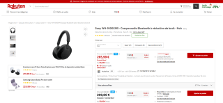 Sony WH-1000XM5 - Casque audio Bluetooth à 265,99€